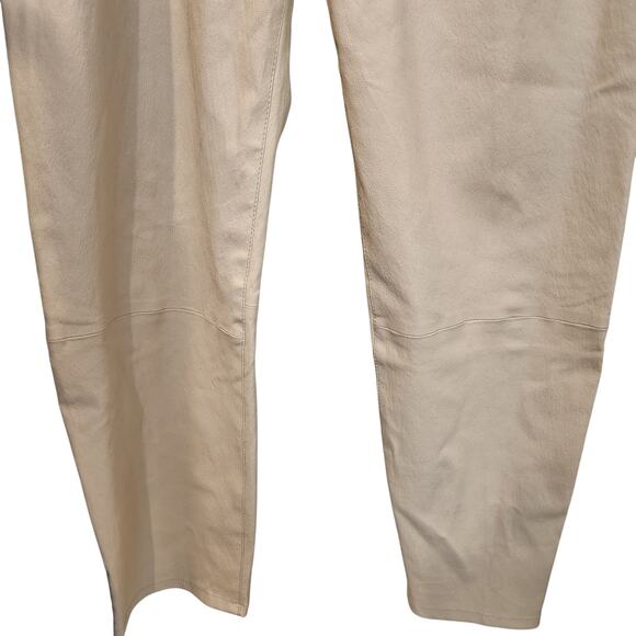 SPRWMN high-rise lamb leather cream trousers size large - Picture 8 of 10
